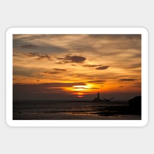 Sunrise over St Mary's Island Sticker